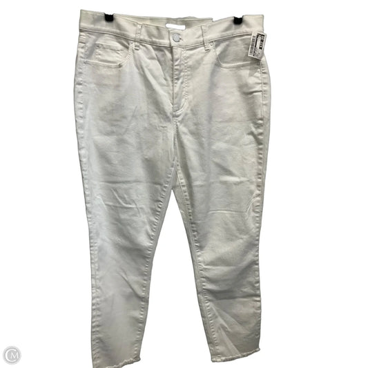 Jeans Skinny By Ann Taylor In White Denim, Size: 12