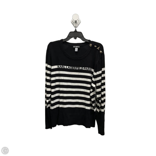 Sweater Designer By Karl Lagerfeld In Black & White, Size: Xl