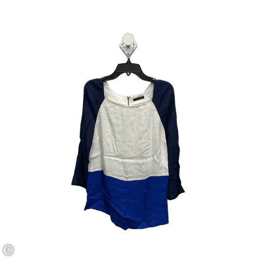 Top Long Sleeve By Massimo Dutti In Blue & White, Size: Xs