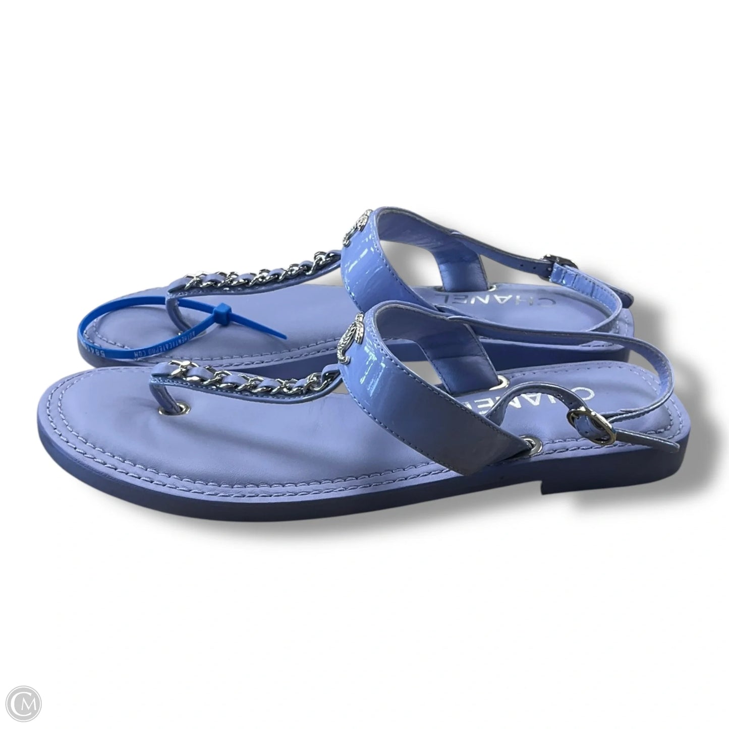 Sandals Luxury Designer By Chanel In Purple, Size: 8