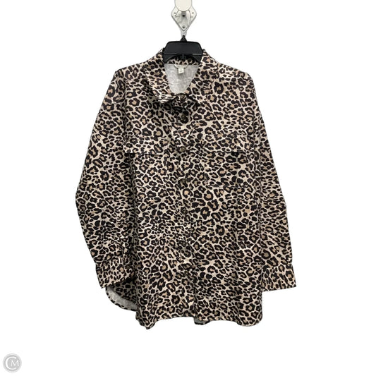 Jacket Shirt By Cato In Animal Print, Size: Xl
