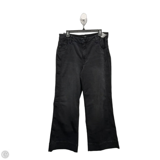 Jeans Wide Leg By Kut In Black Denim, Size: 12
