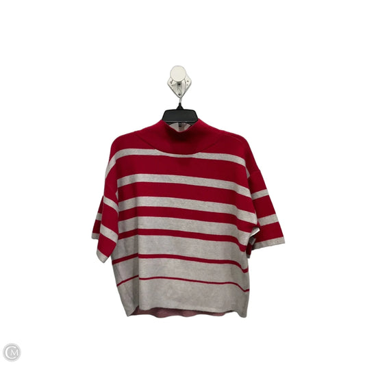 Top Short Sleeve By Maeve In Grey & Red, Size: S
