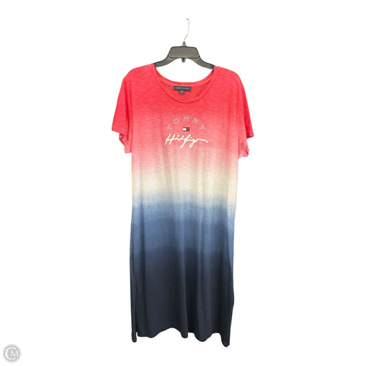 Dress Casual Midi By Tommy Hilfiger In Blue & Red & White, Size: Xxl