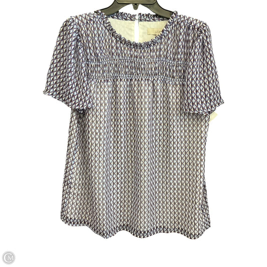 Top Short Sleeve By Loft In Purple, Size: L
