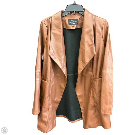 Jacket Leather By Haute Monde In Brown, Size: M