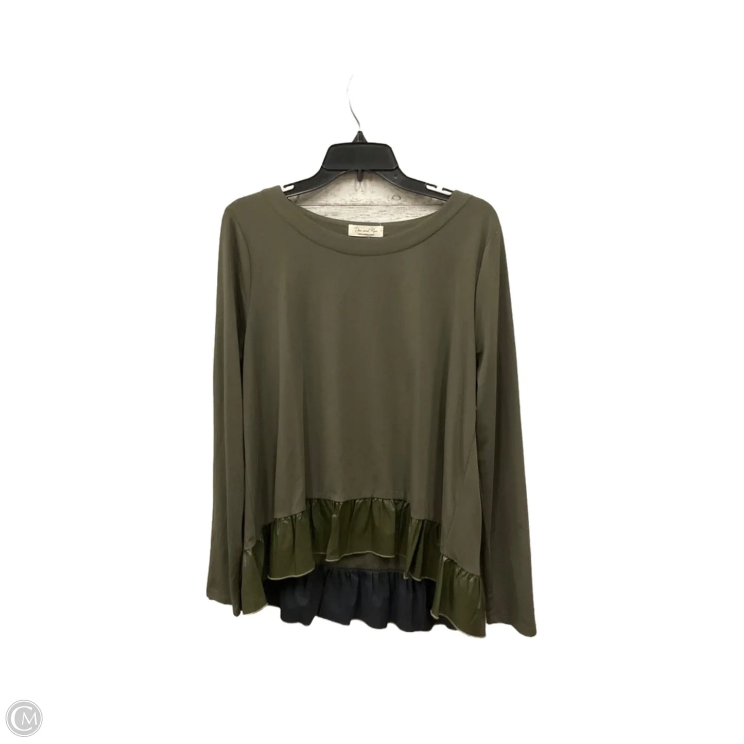 Top Long Sleeve By Doe & Rae In Green, Size: L