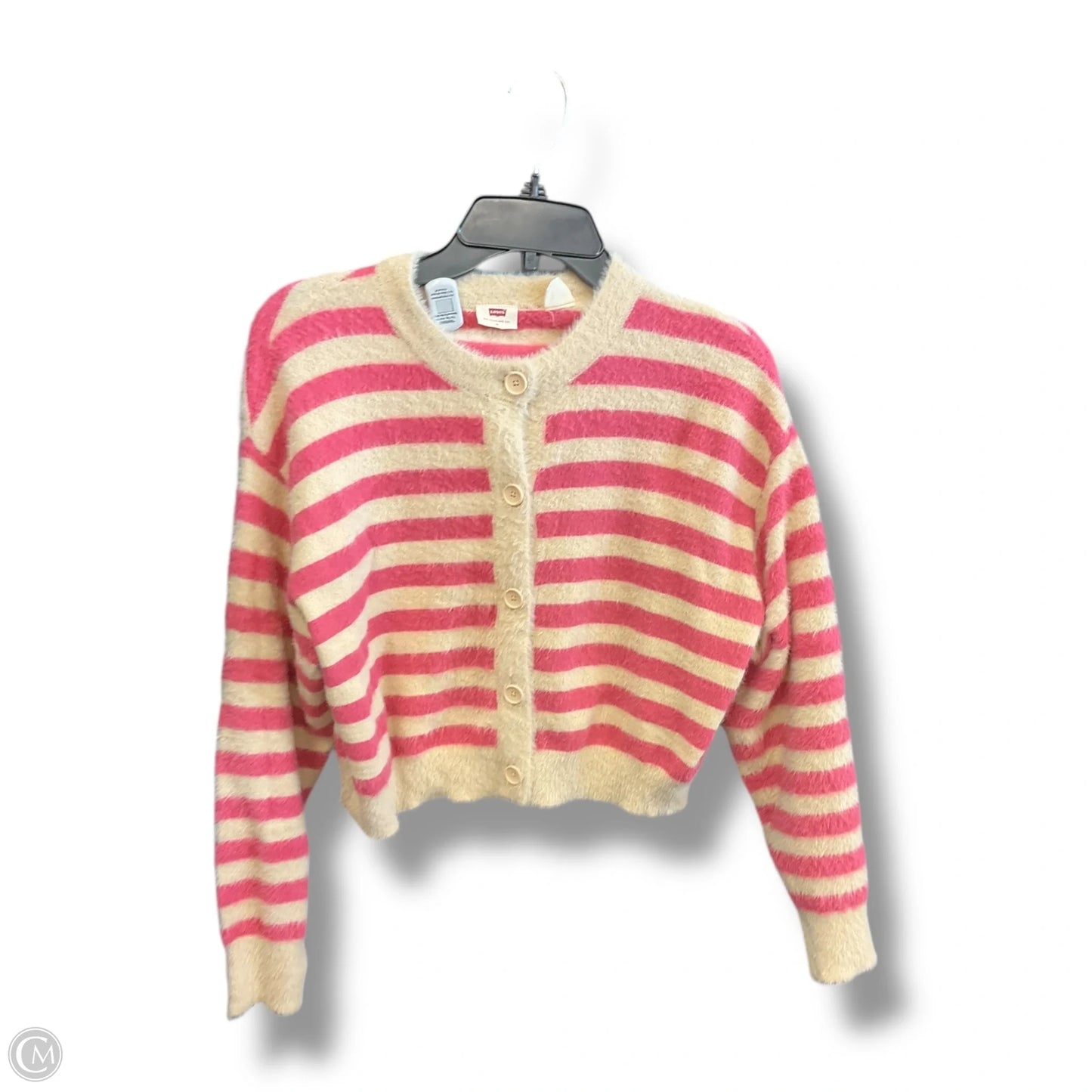 Cardigan By Levis In Pink & Tan, Size: M