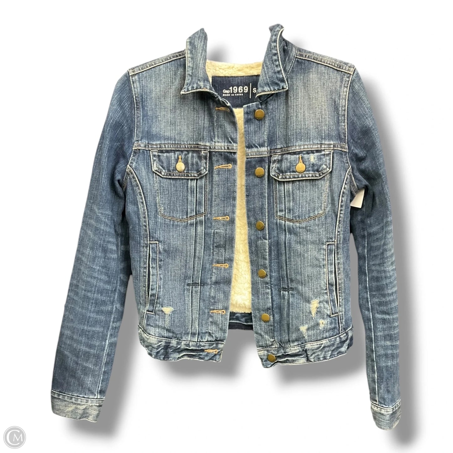 Jacket Denim By Gap In Blue Denim, Size: S
