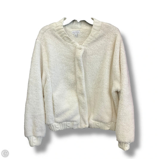 Jacket Faux Fur & Sherpa By Olivia Sky In Cream, Size: Xl