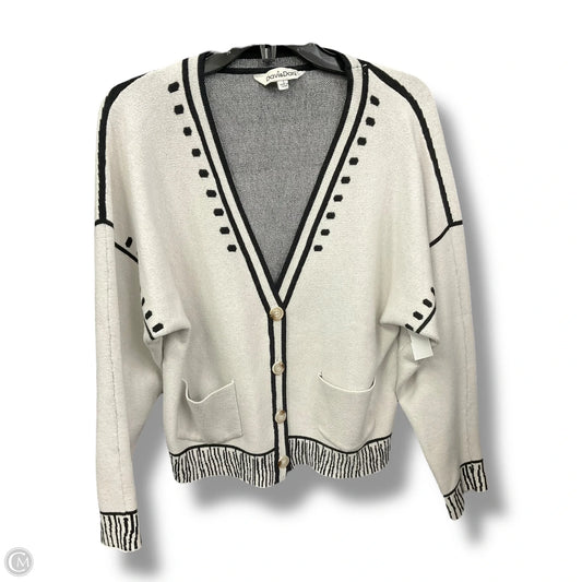 Sweater Cardigan By Davi & Dani In Black & White, Size: L