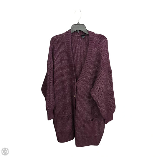 Sweater Cardigan By Torrid In Purple, Size: 3x