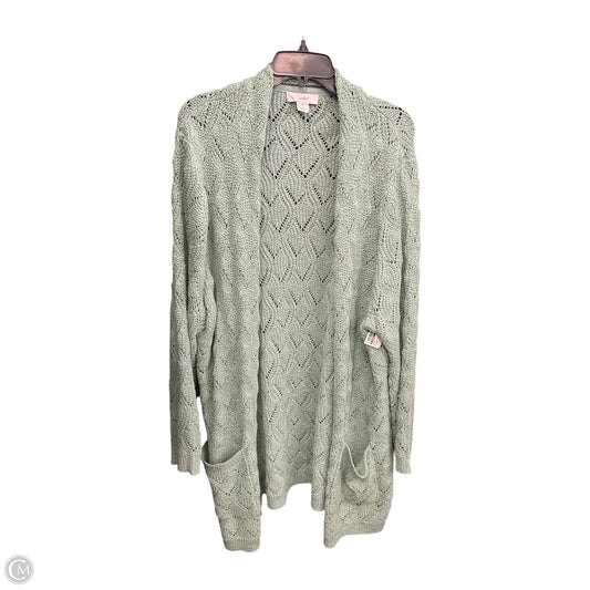 Cardigan By Cj Banks In Green, Size: 3x
