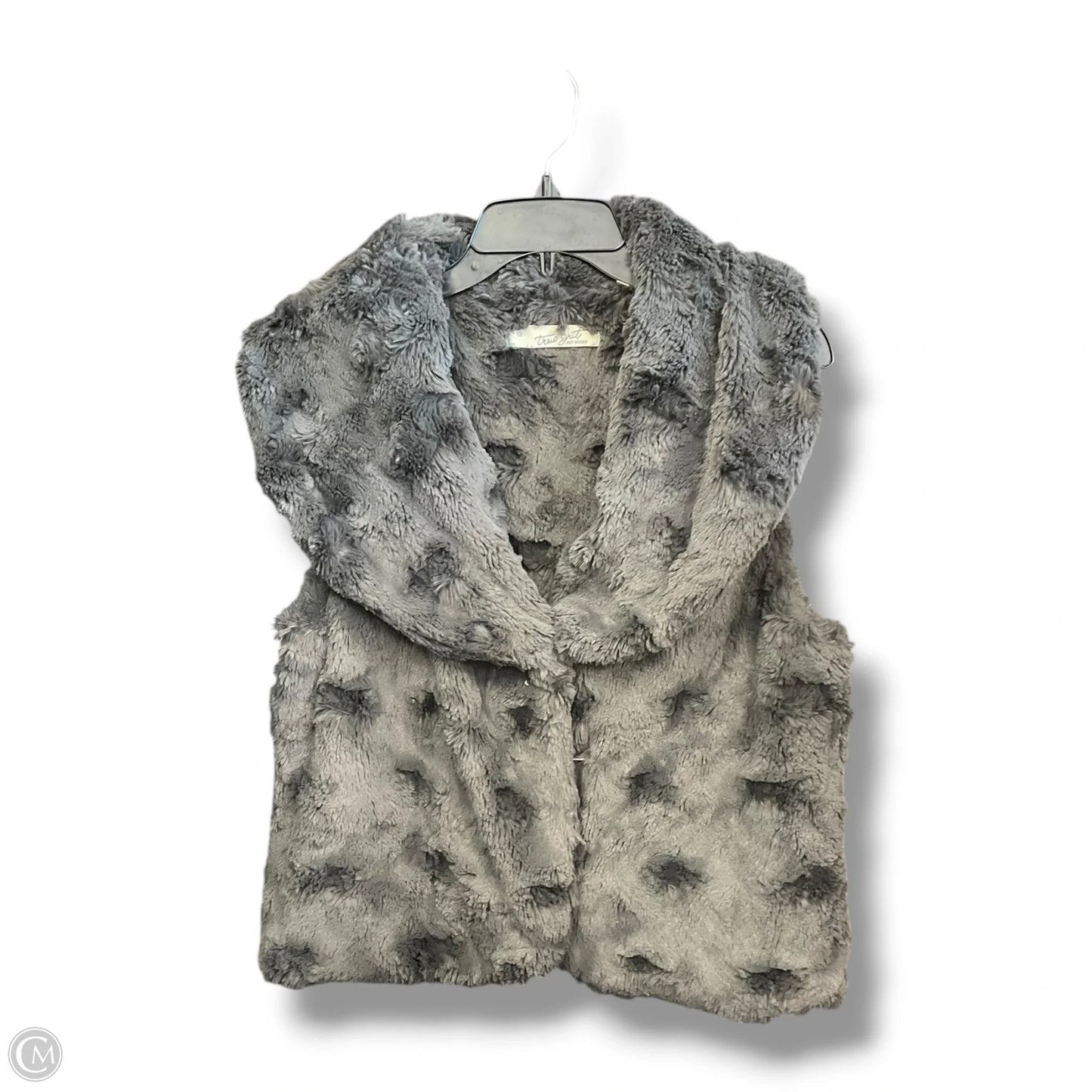 Vest Faux Fur & Sherpa By True Grit In Grey, Size: Osfm
