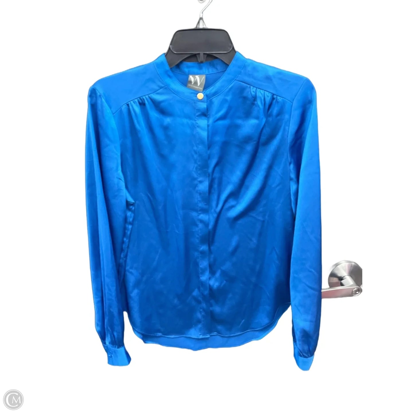 Blouse Long Sleeve By Worthington In Blue, Size: Xs
