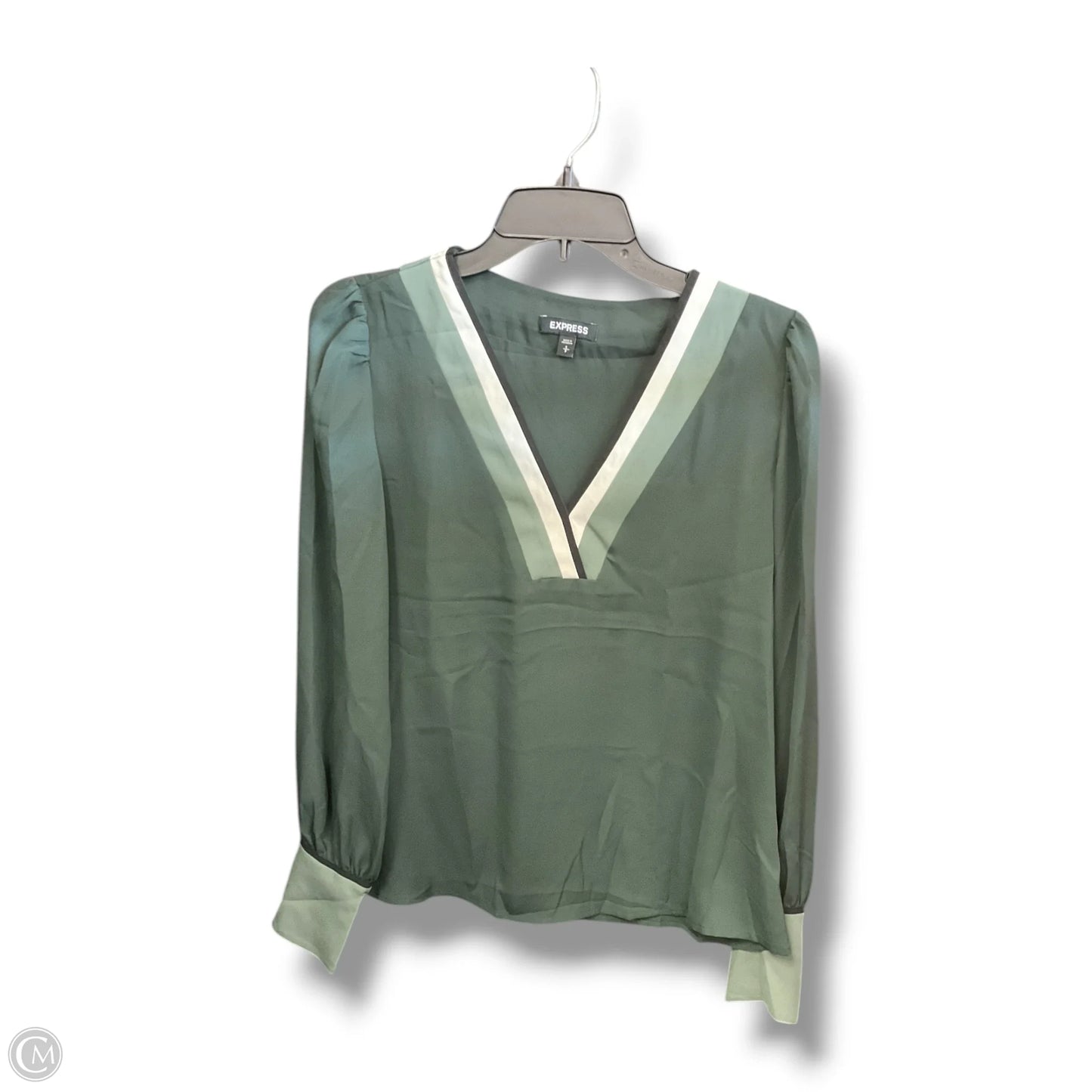 Top Long Sleeve By Express In Green, Size: Sp