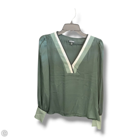 Top Long Sleeve By Express In Green, Size: Sp