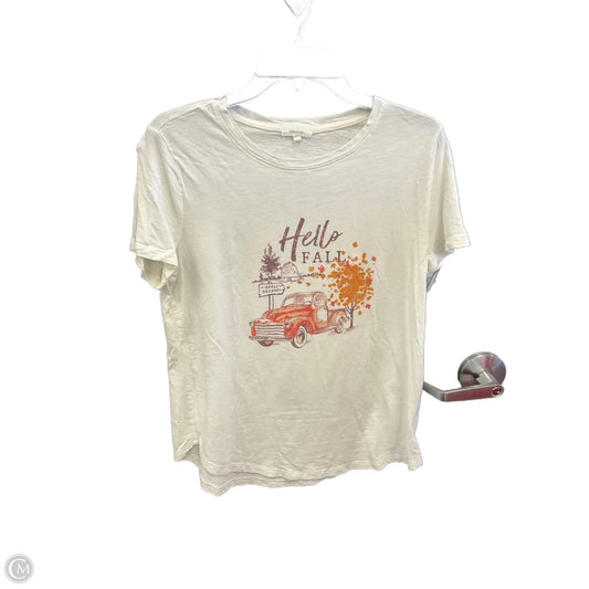 Top Short Sleeve Basic By Maurices In White, Size: L