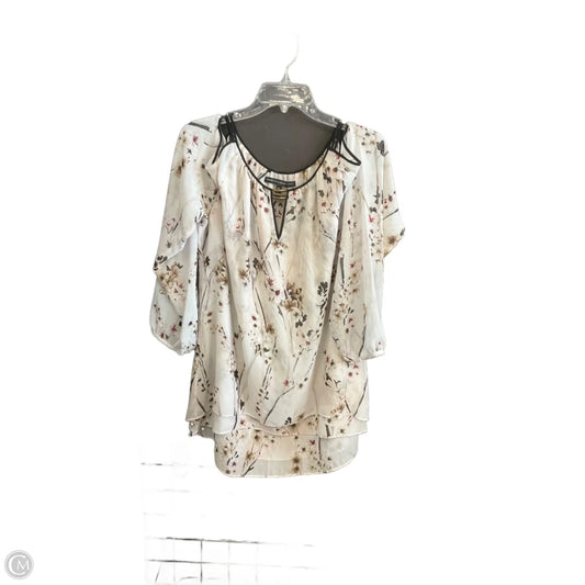 Top Long Sleeve By White House Black Market In Floral Print, Size: Xl