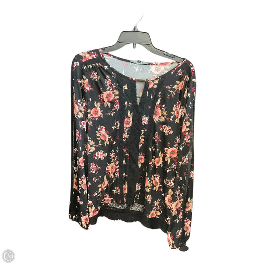 Top Long Sleeve By White House Black Market In Floral Print, Size: M