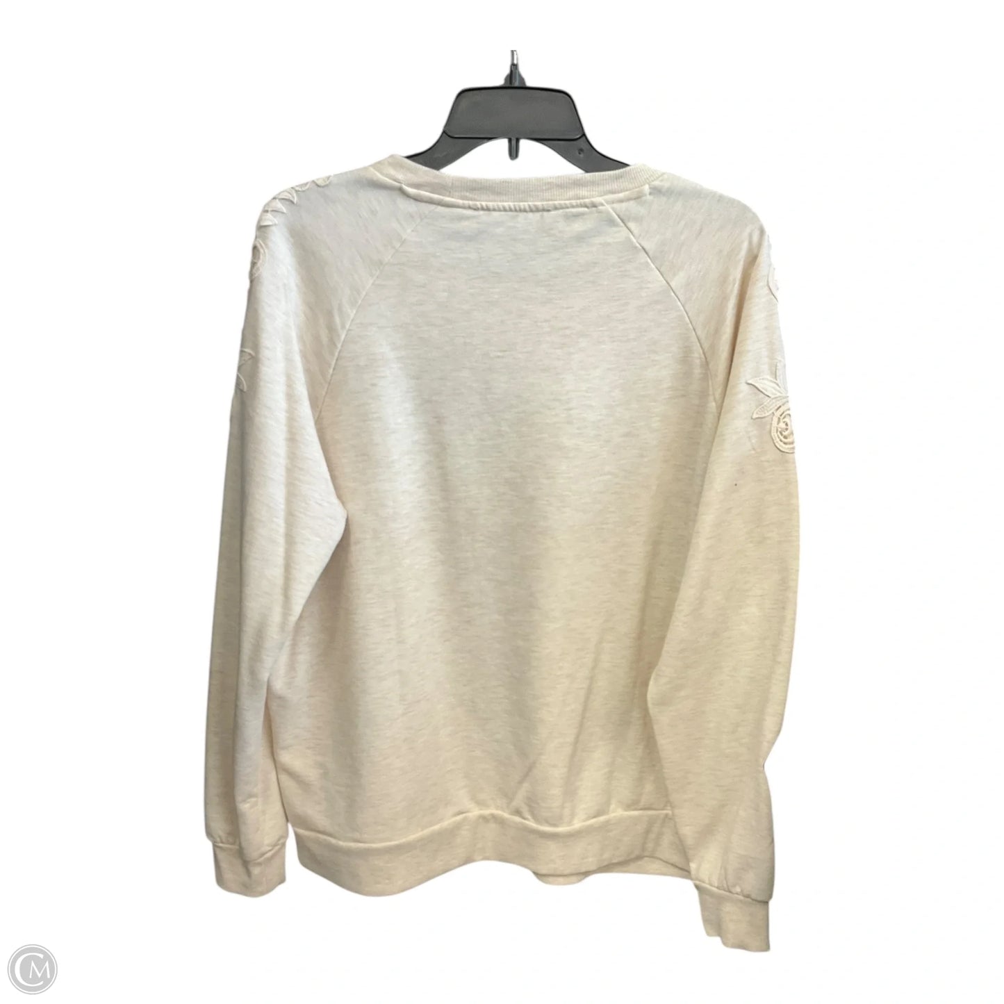 Sweatshirt Crewneck By Gloria Vanderbilt In Cream, Size: L