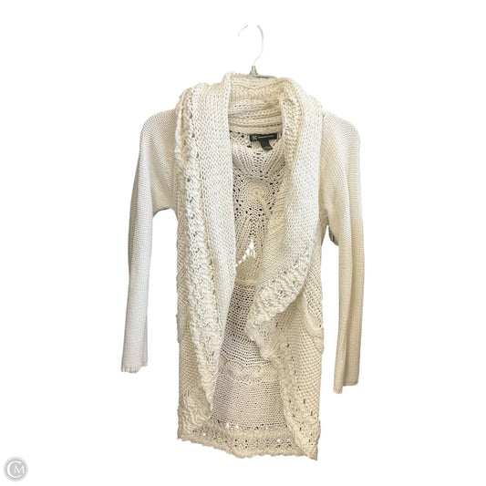 Cardigan By Inc In Cream, Size: L