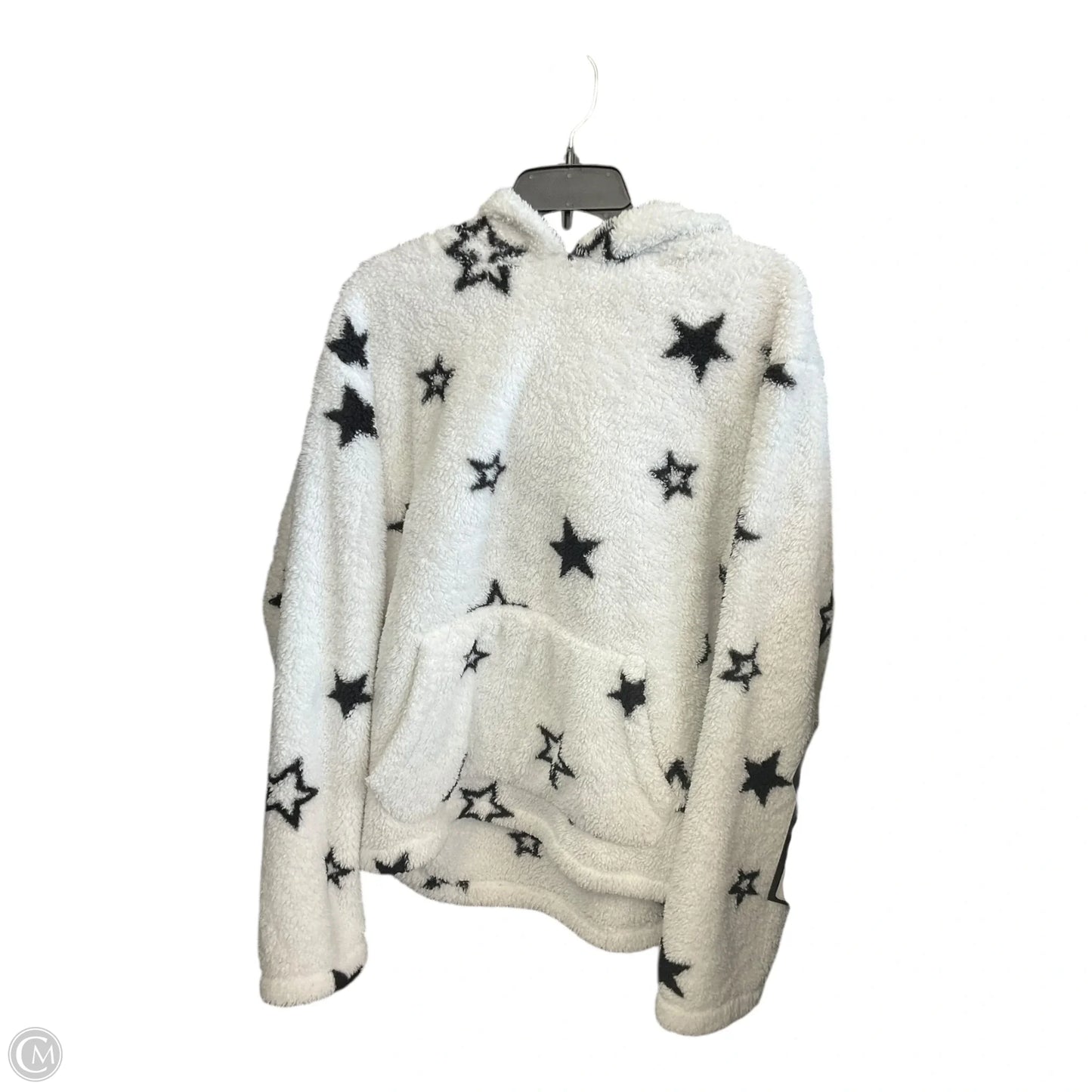Sweatshirt Hoodie By Loft In Black & White, Size: L