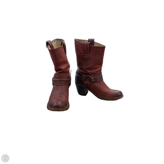 Boots Designer By Frye In Red, Size: 6.5