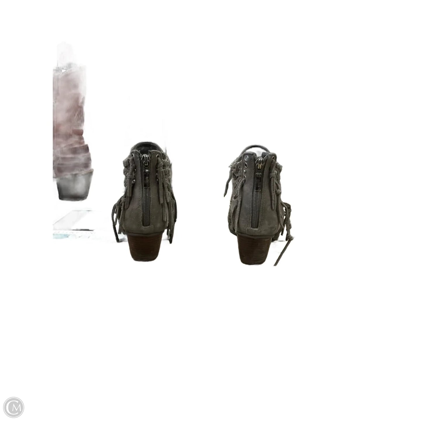 Boots Ankle Heels By Clothes Mentor In Beige, Size: 6.5