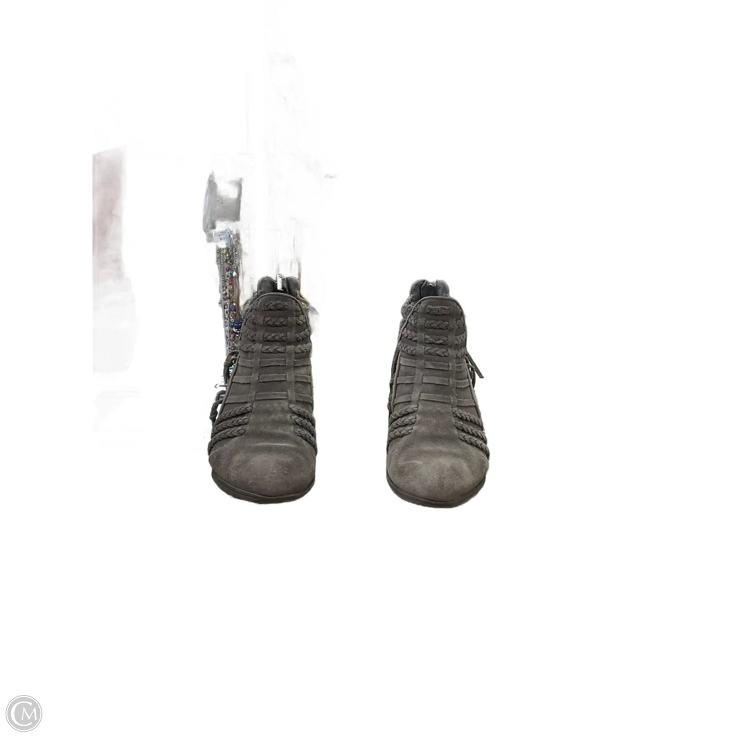 Boots Ankle Heels By Clothes Mentor In Beige, Size: 6.5