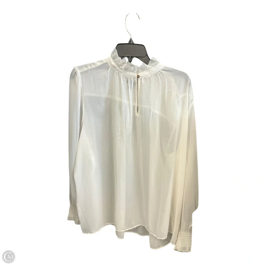 Top Long Sleeve By Ann Taylor In White, Size: Xl
