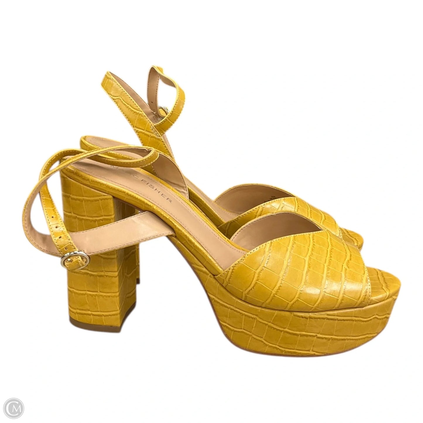 Shoes Heels Block By Marc Fisher In Yellow, Size: 9.5