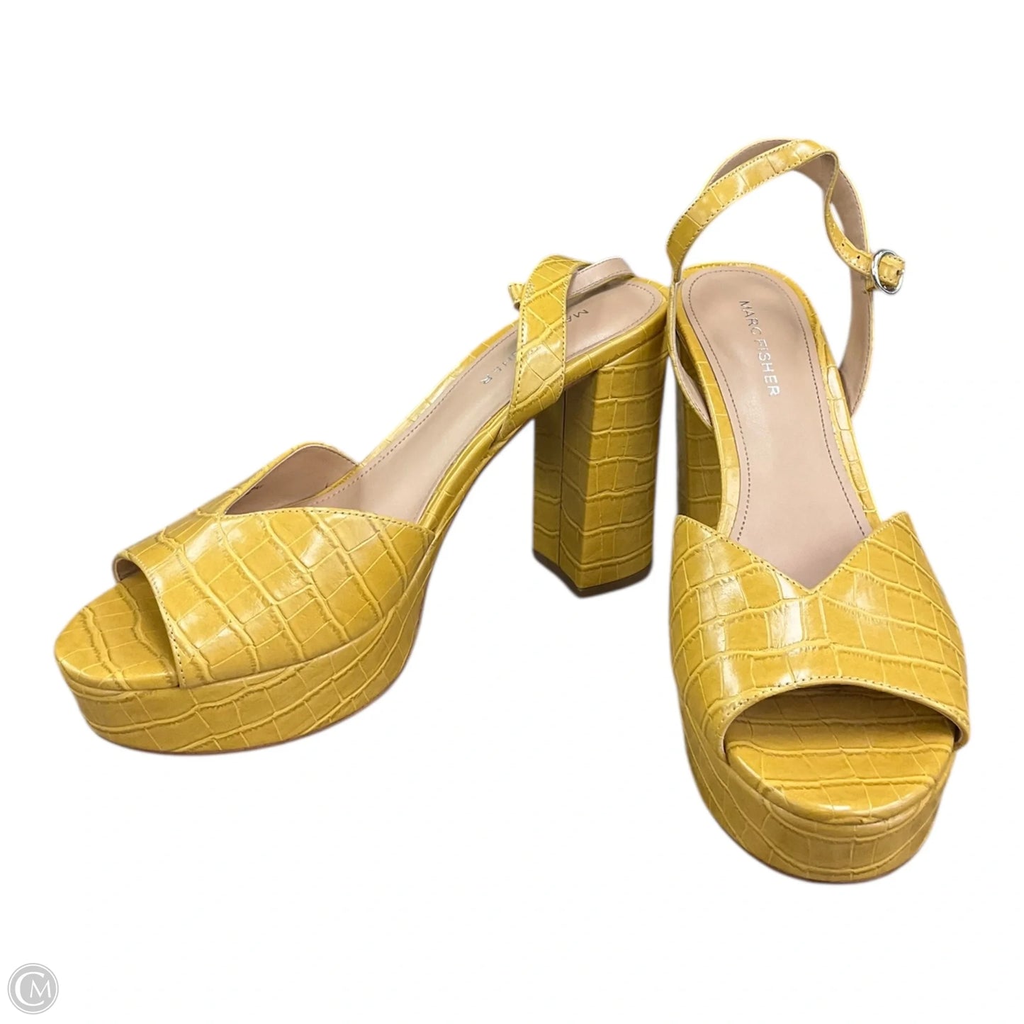 Shoes Heels Block By Marc Fisher In Yellow, Size: 9.5