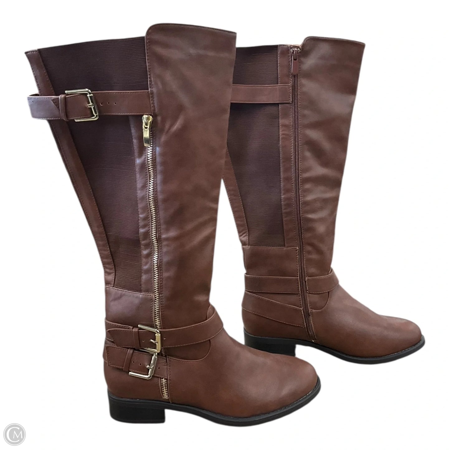 Boots Mid-calf Flats By Torrid In Brown, Size: 9