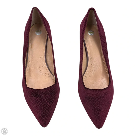 Shoes Heels Kitten By Grace In Maroon, Size: 9