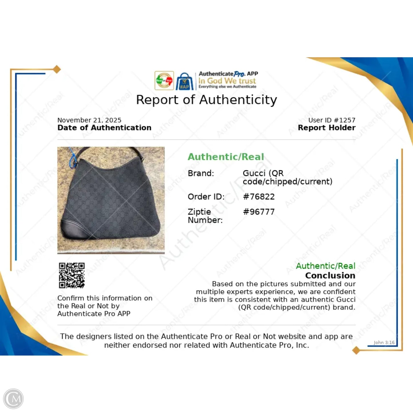 Handbag Luxury Designer By Gucci, Size: Medium