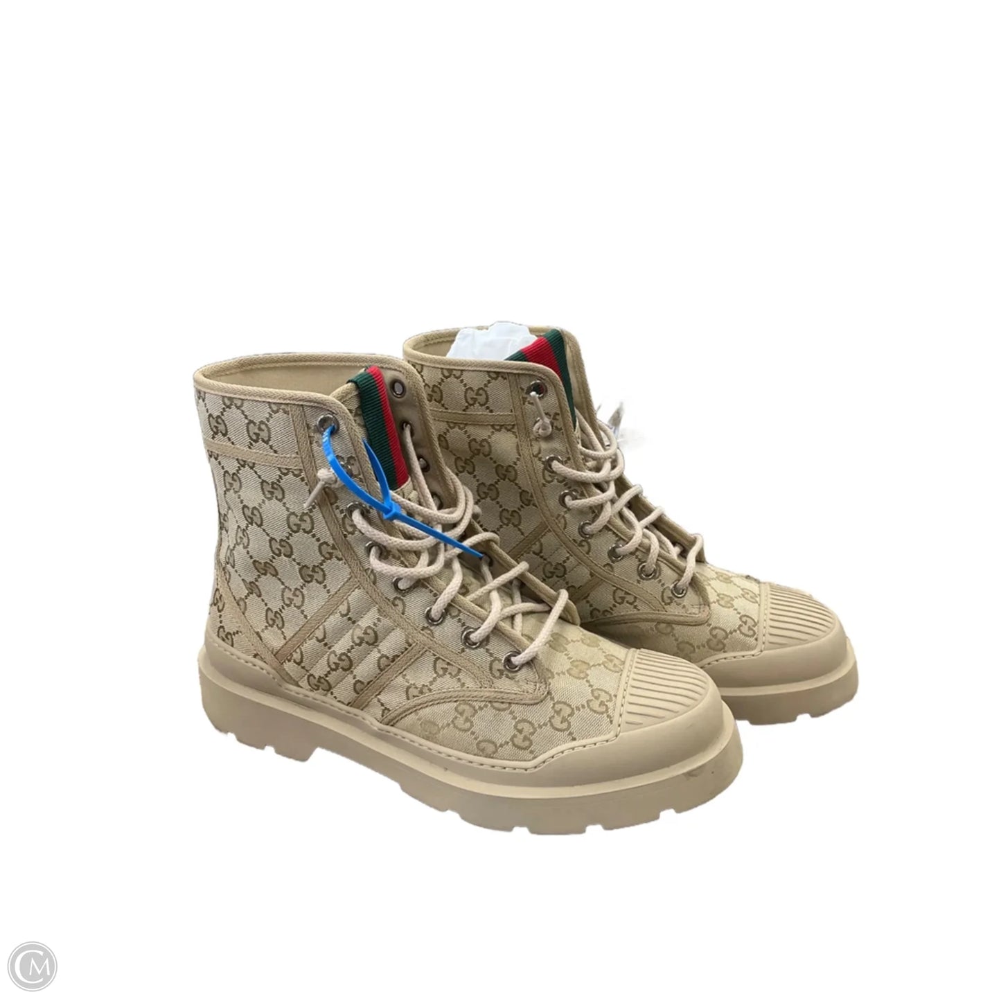 Boots Luxury Designer By Gucci In Tan, Size: 11