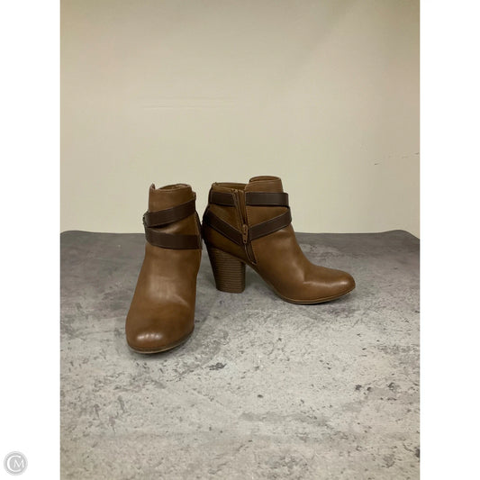 Boots Ankle Heels By Material Girl In Brown, Size: 9