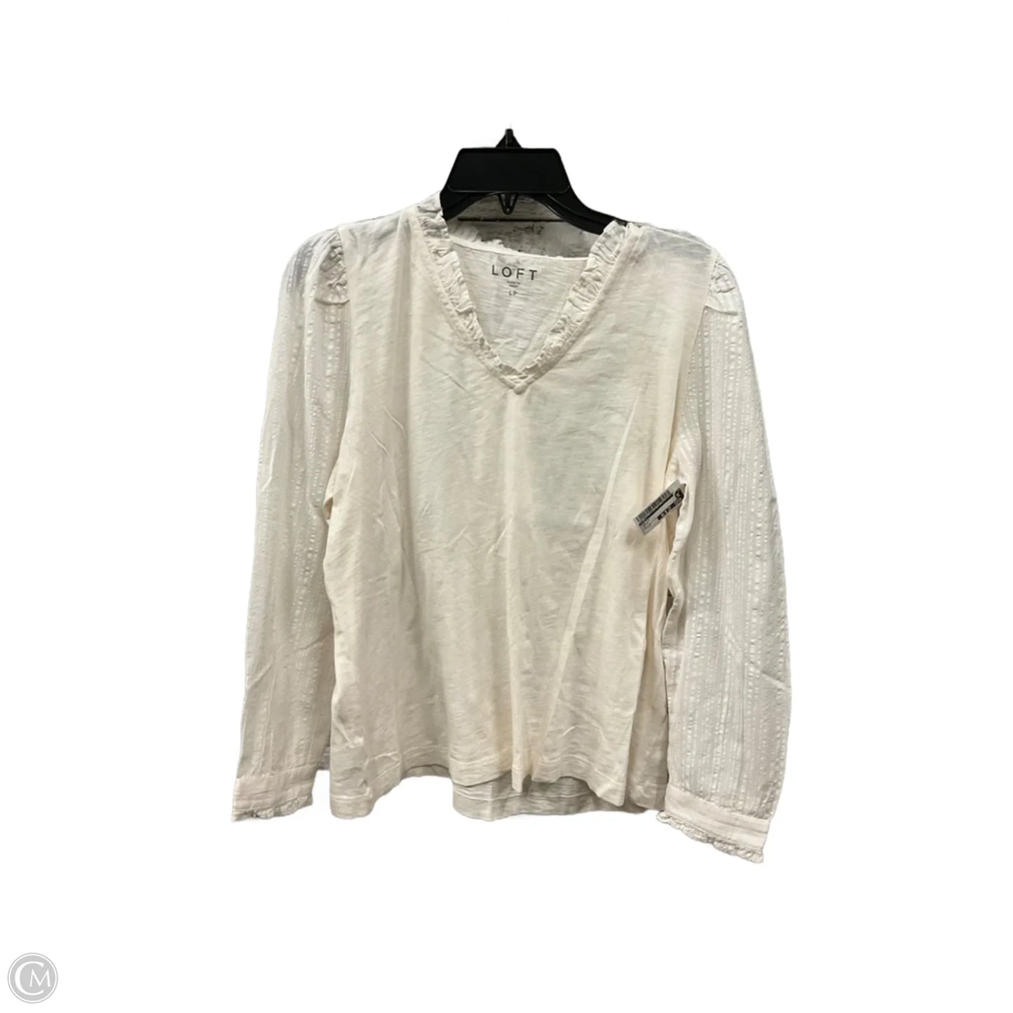 Top Long Sleeve By Loft In Cream, Size: Lp