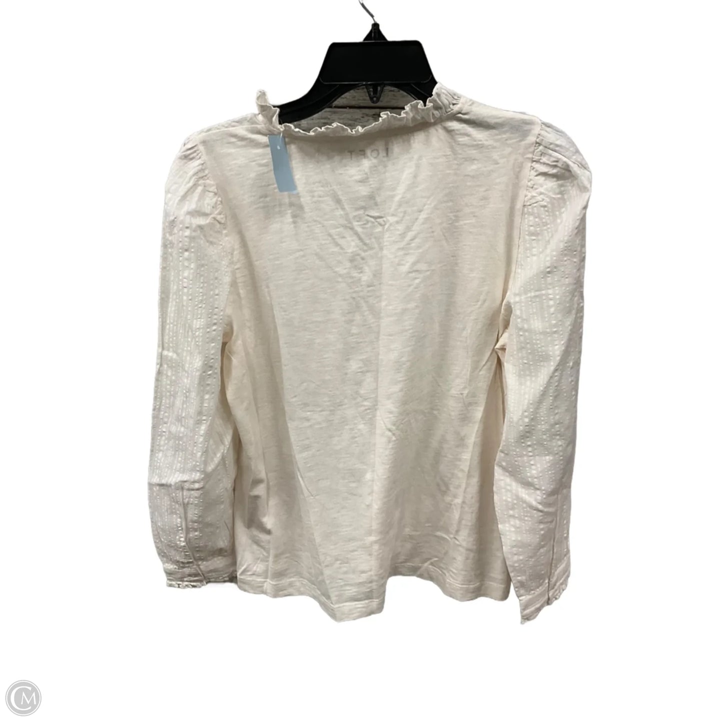 Top Long Sleeve By Loft In Cream, Size: Lp