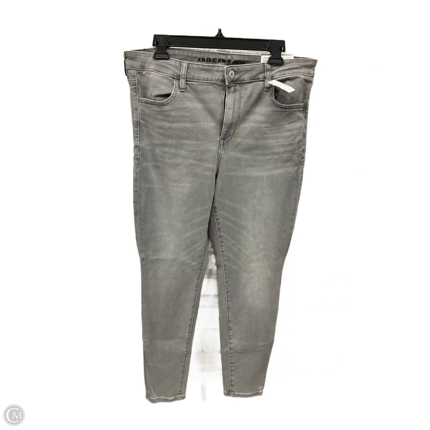 Jeans Skinny By American Eagle In Grey Denim, Size: 16