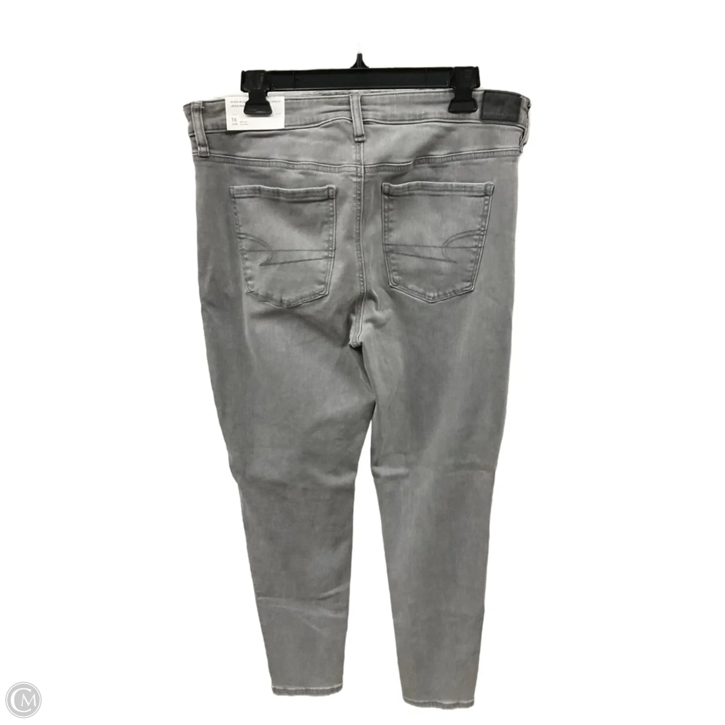 Jeans Skinny By American Eagle In Grey Denim, Size: 16