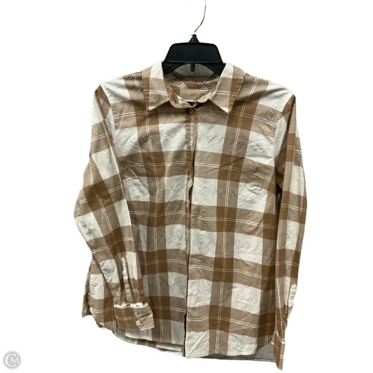 Blouse Long Sleeve By Talbots In Plaid Pattern, Size: Lp