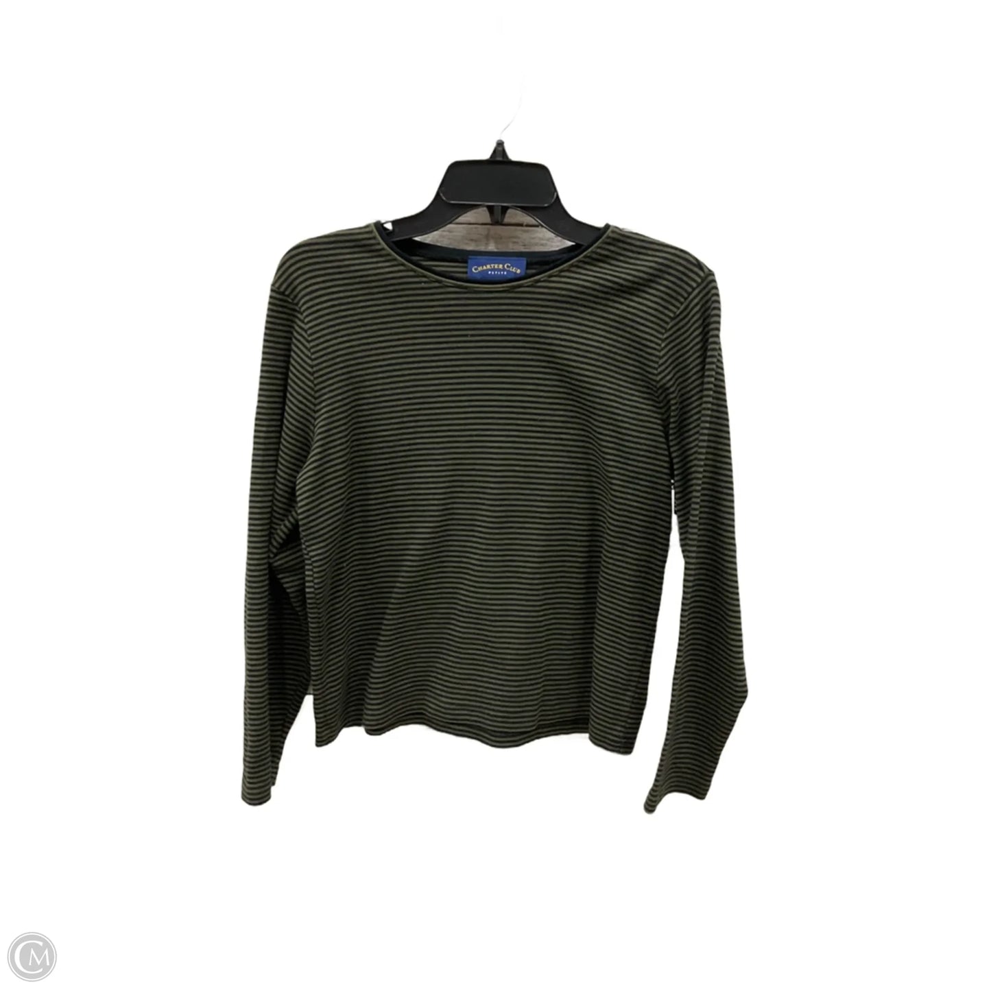 Top Long Sleeve By Charter Club In Striped Pattern, Size: Mp