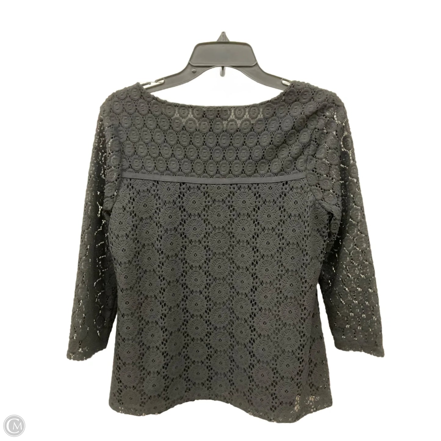 Top Long Sleeve By Charter Club In Black, Size: S