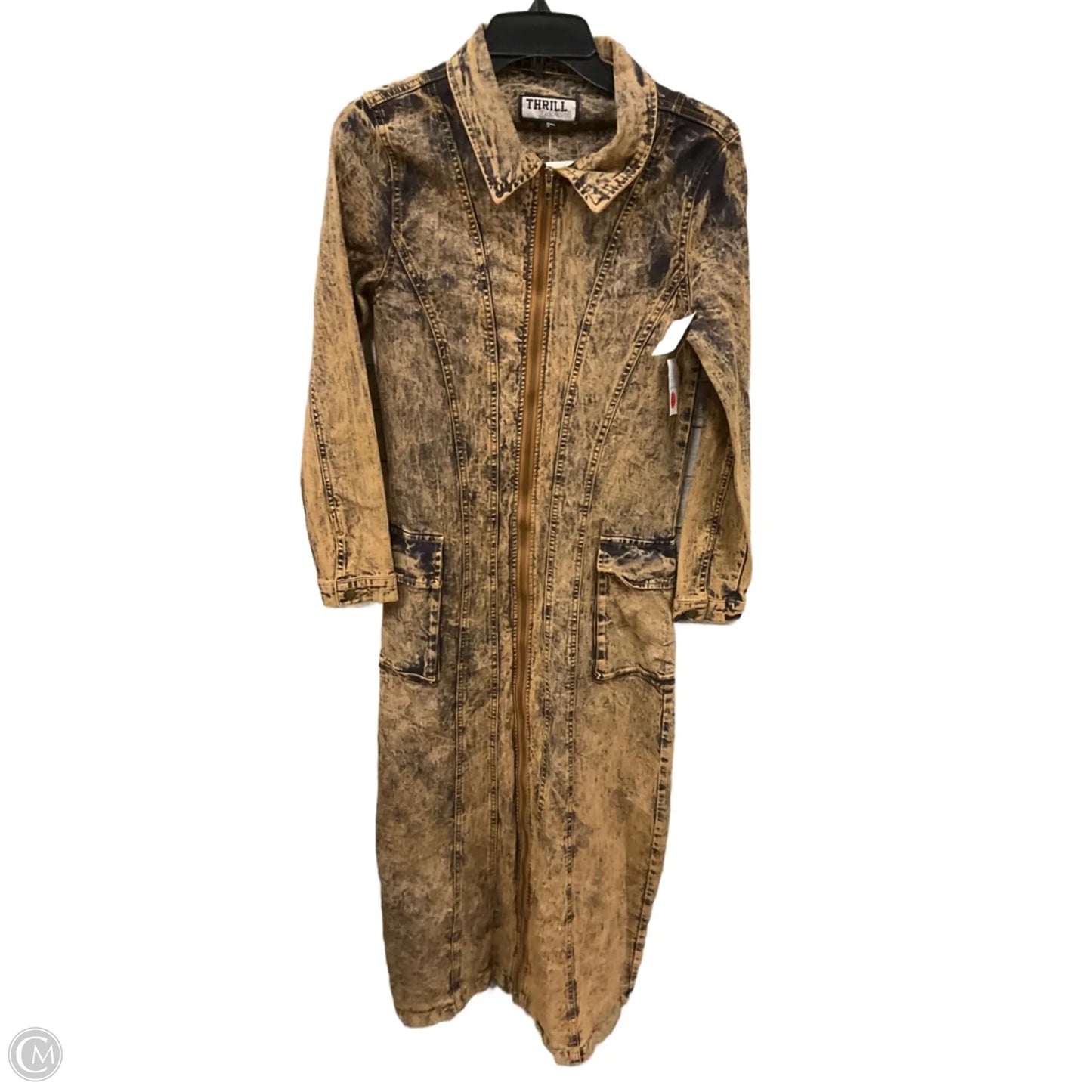 Dress Party Long By Clothes Mentor In Brown Denim, Size: S