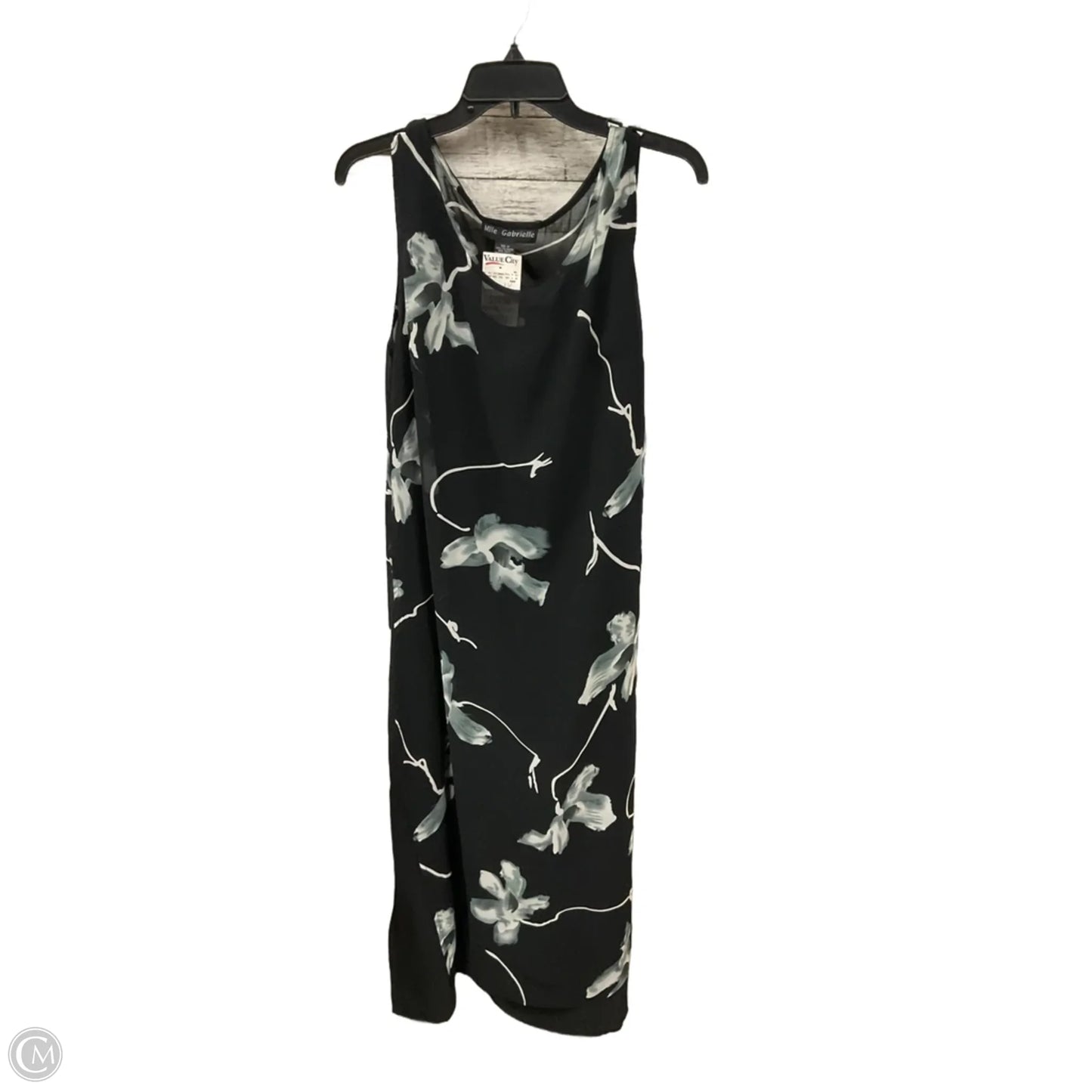 Dress Casual Maxi By Mlle Gabrielle In Black & Grey, Size: Xl