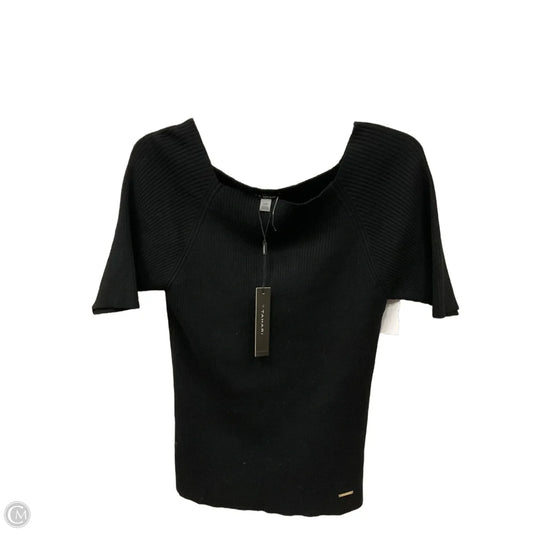 Top Short Sleeve By T Tahari In Black, Size: L