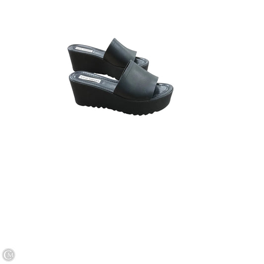 Sandals Heels Wedge By Steve Madden In Black, Size: 10