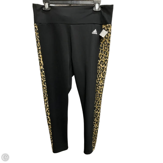 Athletic Leggings By Adidas In Animal Print, Size: L